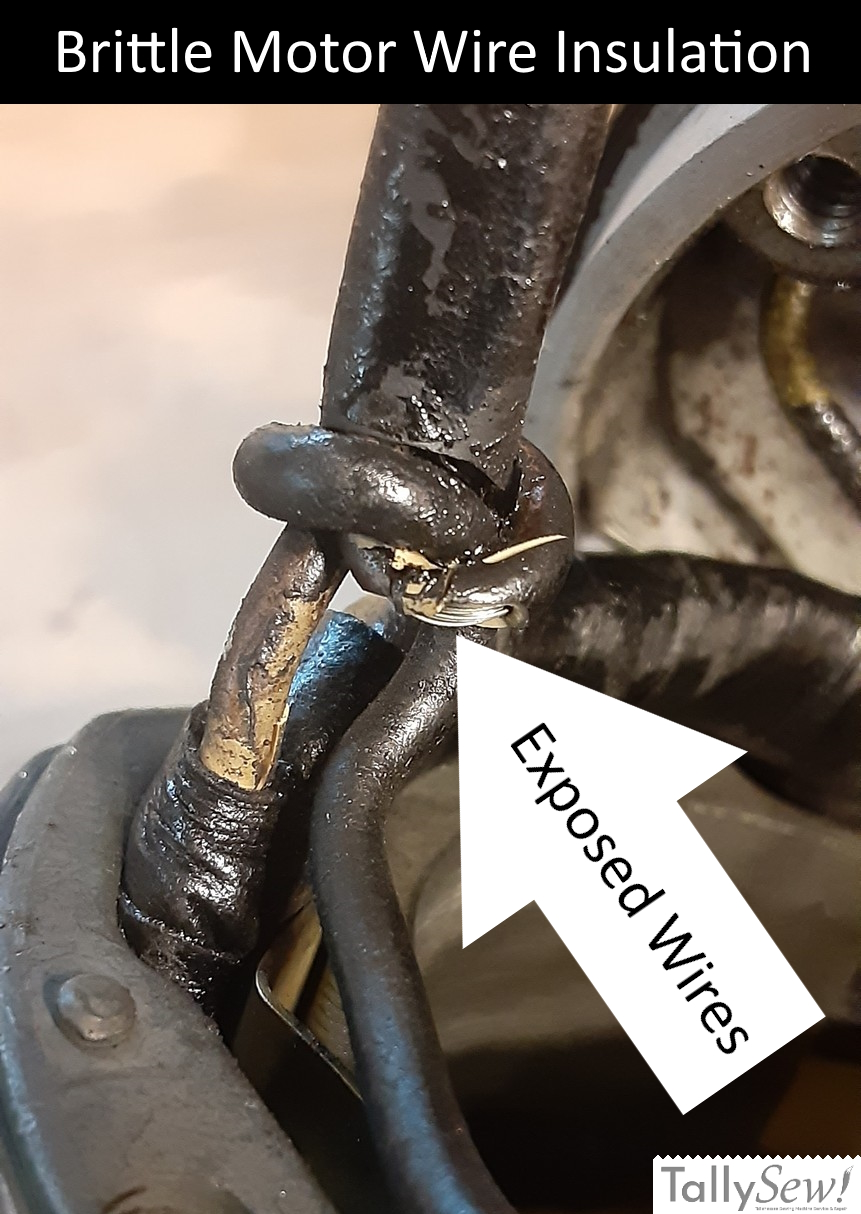 Singer motor with exposed wires